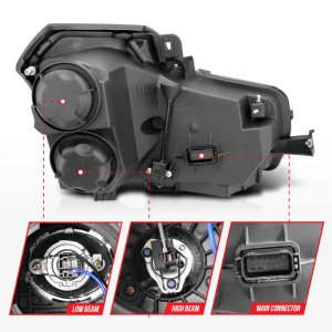 Cadillac CT5 Projector Headlights - ANZO - Halo Black (CCFL) - Black - `03-`07