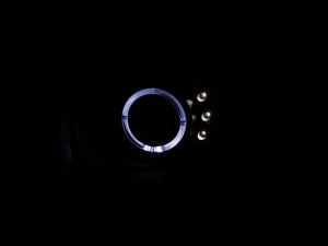 Honda Element Projector Headlights - ANZO - w/ Halo, Clear Lens, Black Housing - Black - `03-`06