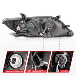 Toyota Camry Projector Headlights - ANZO - w/ Halo Black (CCFL) - Black - `10-`11