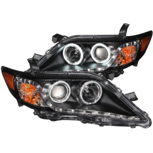 Toyota Camry Projector Headlights - ANZO - w/ Halo Black (CCFL) - Black - `10-`11