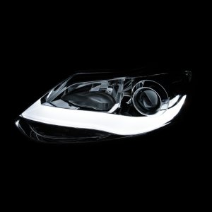 Ford Focus Projector Headlights - ANZO - Plank Style Design - Black - `12-`14