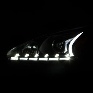 Nissan Altima Projector Headlights - ANZO - Plank Style - Black - `13-`14