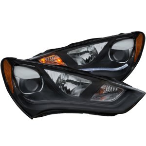 Hyundai Genesis Projector Headlights - ANZO - Plank Style Design - Black - `13-`15