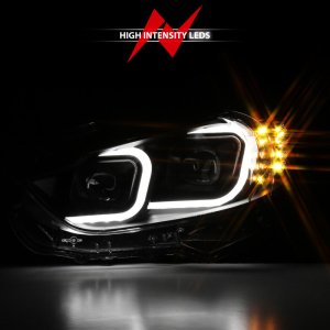 Mazda 6 Projector Headlights - ANZO - Plank Style Design - Black - `14-`15