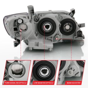 Toyota Camry Headlights - ANZO - LED/Projector - Black Amber - `07-`09