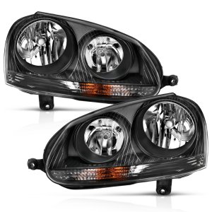 Volkswagen Rabbit Headlights - ANZO - Crystal, Clear Lens - Black - `06-`09