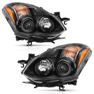 Nissan Altima Headlights - ANZO - Projector, Halogen Type, Clear Lens - Black - `10-`13