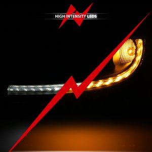 Chevrolet Corvette Headlights - ANZO - Projector Plank Style Switchback - Black Amber - `05-`13