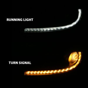 Chevrolet Corvette Headlights - ANZO - Projector Plank Style Switchback - Black Amber - `05-`13