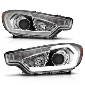 Kia Forte Headlight Set - ANZO - Projector w/ Light Bar - Chrome - `14-`16
