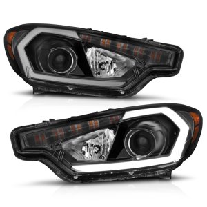 Kia Forte Projector Headlights - ANZO - Light Bar w/ DRL - Black - `14-`16