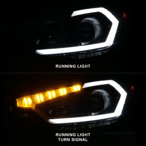 Kia Forte Projector Headlights - ANZO - Light Bar w/ DRL - Black - `14-`16