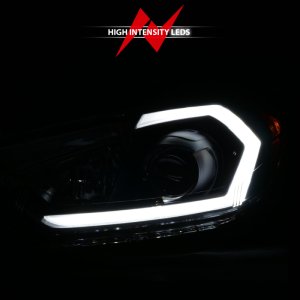 Kia Forte Projector Headlights - ANZO - Light Bar w/ DRL - Black - `14-`16