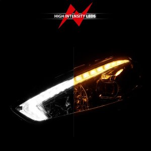 Ford Focus Headlights - ANZO - Projector with Light Bar Switchback - Black Housing - `15-`18 Ford Focus Headlights - ANZO - Projector with Light Bar Switchback - Black Housing - `15-`18