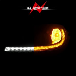 Chevrolet Corvette Projector Headlights - ANZO - Plank Style LED w/Switchback+Sequential - Black Amber - `05-`13