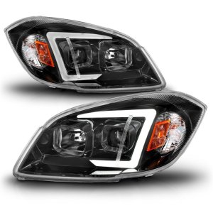 Chevrolet Cobalt LED Projector Headlights - ANZO - Square Projector w/ Seq Black Housing - Black - `05-`10 Chevrolet Cobalt LED Projector Headlights - ANZO - Square Projector w/ Seq Black Housing - Black - `05-`10