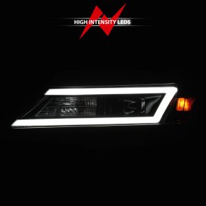 Chevrolet Impala LED/Projector Headlights - ANZO - Square Projector LED Bar w/ Plank Style Design - Black - `14-`20
