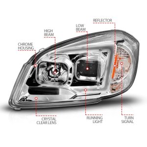Chevrolet Cobalt Headlights - ANZO - LED Projector - Black - `05-`10 Chevrolet Cobalt Headlights - ANZO - LED Projector - Black - `05-`10