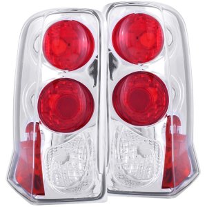 Cadillac Escalade Taillights - Rear - ANZO - Clear Lens, Chrome Housing, Pair - Chrome - `02-`06