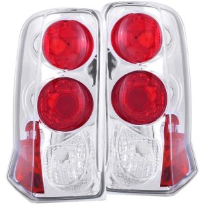 Cadillac Escalade Taillights - Rear - ANZO - Clear Lens, Chrome Housing, Pair - Chrome - `02-`06