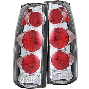 Cadillac Escalade Tail Lights - ANZO - 3D Style, Clear Lens, Chrome Housing - Chrome - `99-`00