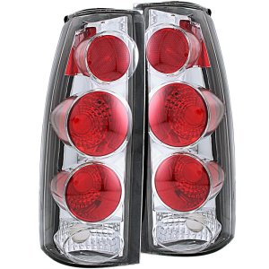 Cadillac Escalade Tail Lights - ANZO - 3D Style, Clear Lens, Chrome Housing - Chrome - `99-`00