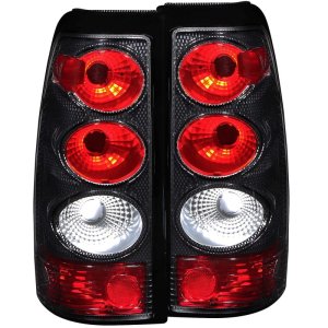 Chevrolet Silverado 1500 Taillights - Rear - ANZO - Carbon Housing - Clear/Red - `03-`06