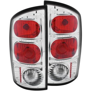 Dodge Ram Taillights - Rear - ANZO - Clear Lens, Chrome Housing - Chrome - `02-`05