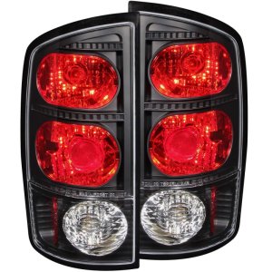 Dodge Ram Taillights - ANZO - Clear Lens, Black Housing, Pair - Black - `02-`05