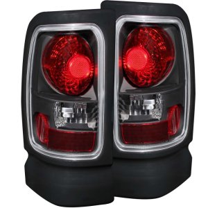 Dodge Ram Tail Light Assembly - Rear - ANZO - Clear Lens, Black Housing, Pair - Black - `94-`01