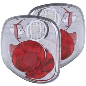 Ford F-150 Taillights - Rear - ANZO - Clear Lens, Chrome Housing - Chrome - `97-`00