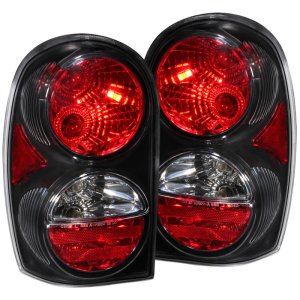 Jeep Liberty Taillights - ANZO - Clear Lens, Black Housing - Black - `02-`07
