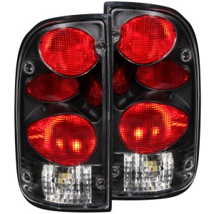Toyota Tacoma Taillights - ANZO - Clear Lens, Black Housing - Black - `95-`00