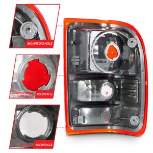 Ford Ranger Taillights - ANZO - OE Replacement - Red/Clear - `01-`11 Ford Ranger Taillights - ANZO - OE Replacement - Red/Clear - `01-`11