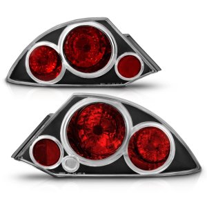 Mitsubishi Eclipse Taillights - ANZO - Clear Lens, Black Housing - Black - `00-`05
