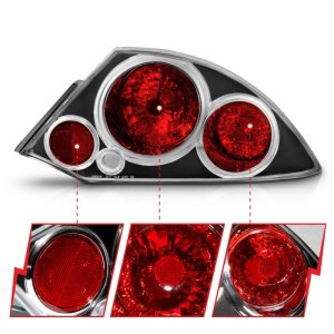 Mitsubishi Eclipse Taillights - ANZO - Clear Lens, Black Housing - Black - `00-`05