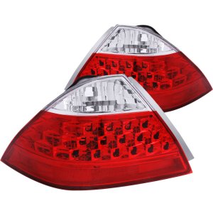 Honda Accord Taillights - ANZO - Non-LED - Red/Clear - `06-`07