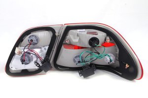 Mercedes-Benz E Class Taillights - ANZO - G2 - Red/Clear - `96-`02