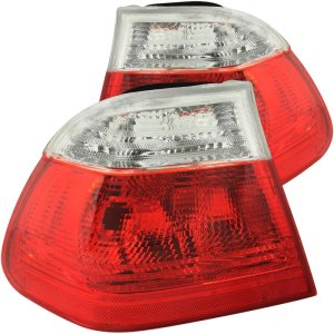 BMW 3 Series Taillights - ANZO - Red/Clear - `99-`01