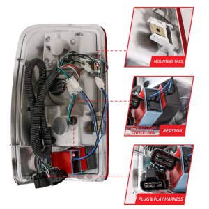 Chevrolet Suburban Tail Lights - ANZO - LED - Red/Clear - `00-`06