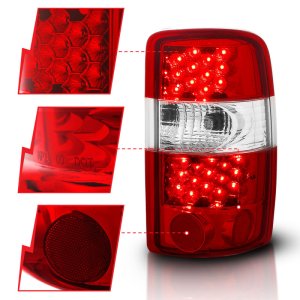 Chevrolet Suburban Tail Lights - ANZO - LED - Red/Clear - `00-`06