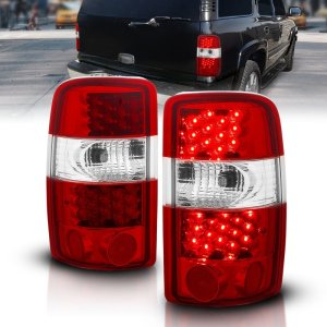 Chevrolet Suburban Tail Lights - ANZO - LED - Red/Clear - `00-`06