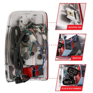 Chevrolet Suburban Tail Lights - ANZO - LED - Red/Clear - `00-`06