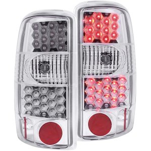 Chevrolet Suburban LED Taillights - Rear - ANZO - Clear Lens, Chrome Housing - Chrome - `00-`06