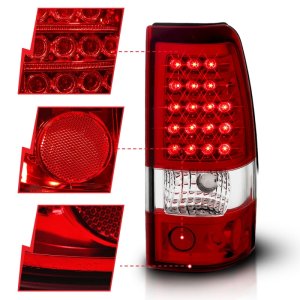 Chevrolet Silverado 1500 LED Taillights - Rear - ANZO - Red/Clear - `03-`06