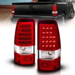 Chevrolet Silverado 1500 LED Taillights - Rear - ANZO - Red/Clear - `03-`06