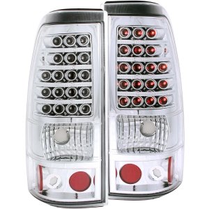 Chevrolet Silverado 1500 Taillights - Rear - ANZO - LED, Clear Lens - Chrome - `03-`06