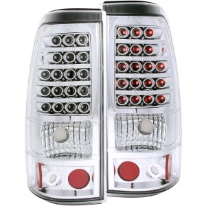 Chevrolet Silverado 1500 Taillights - Rear - ANZO - LED, Clear Lens - Chrome - `03-`06