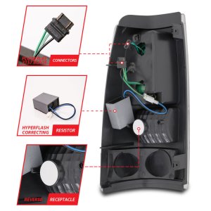 Chevrolet Silverado 1500 Taillights - Rear - ANZO - LED - Red/Clear - `99-`07