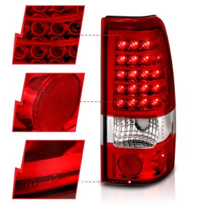 Chevrolet Silverado 1500 Taillights - Rear - ANZO - LED - Red/Clear - `99-`07